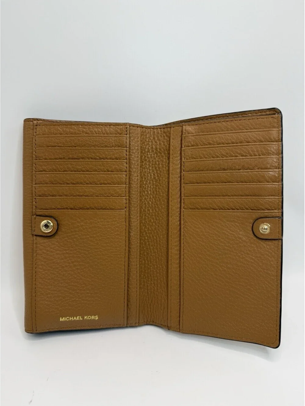 Michael Kors Women's Lillie Large Leather Carryall Wallet Acorn